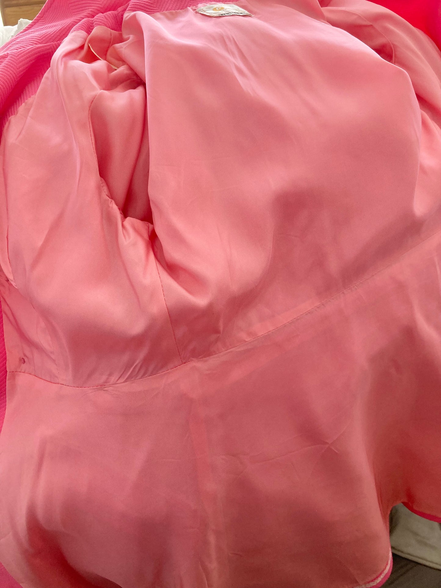 1960/70s Bubblegum Pink Mini Length Coat, Size M