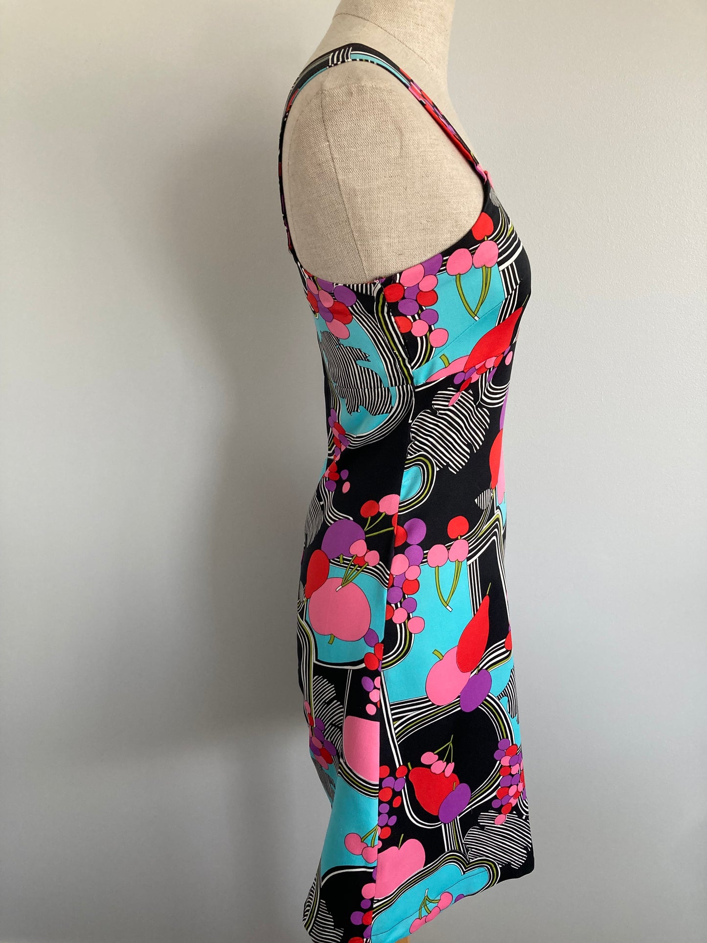 1970s Mod Print Sleeveless Mini Dress, Size XS