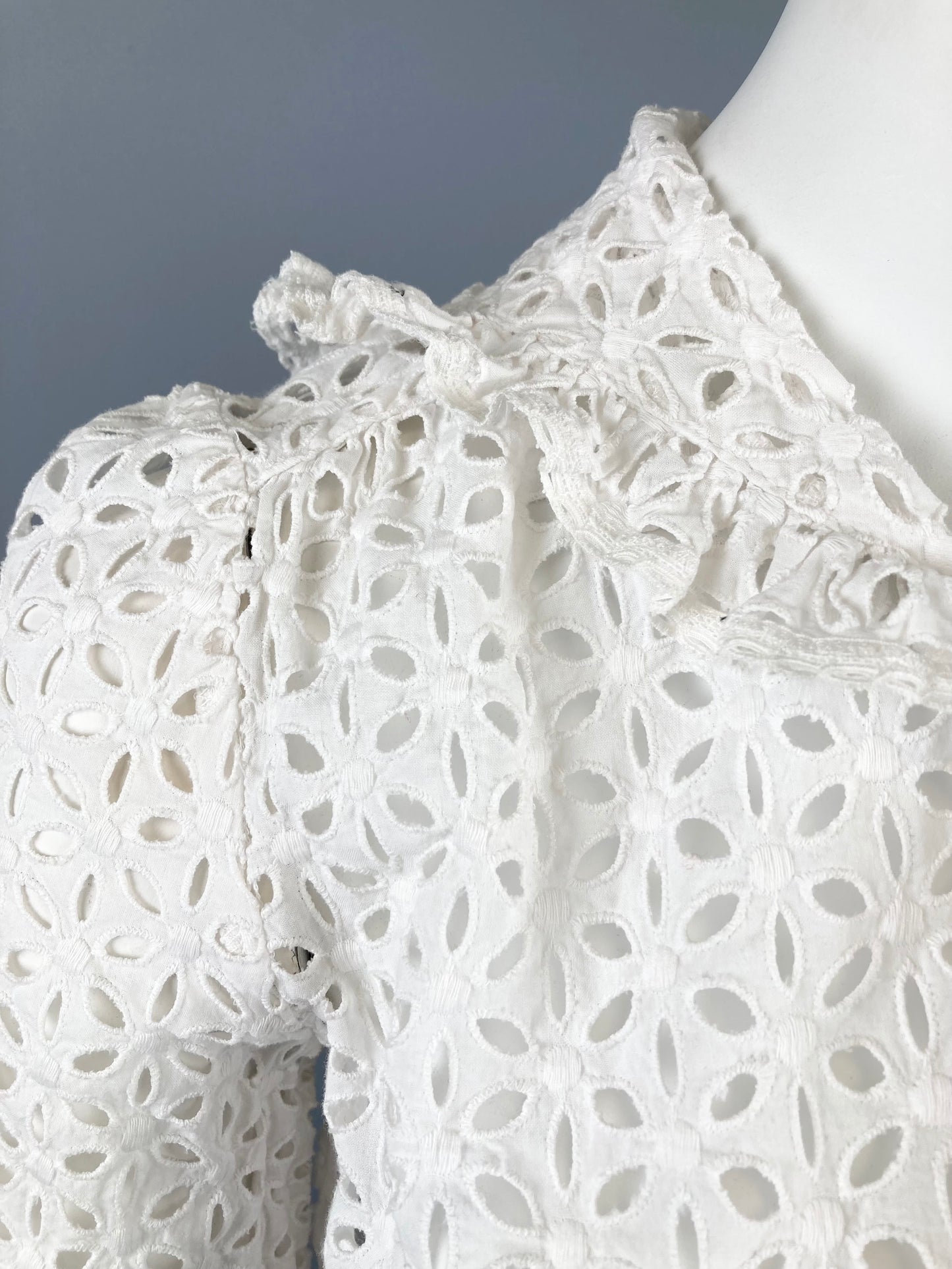 Anna Sui Cotton Eyelet Blouse, Size 4 (S)