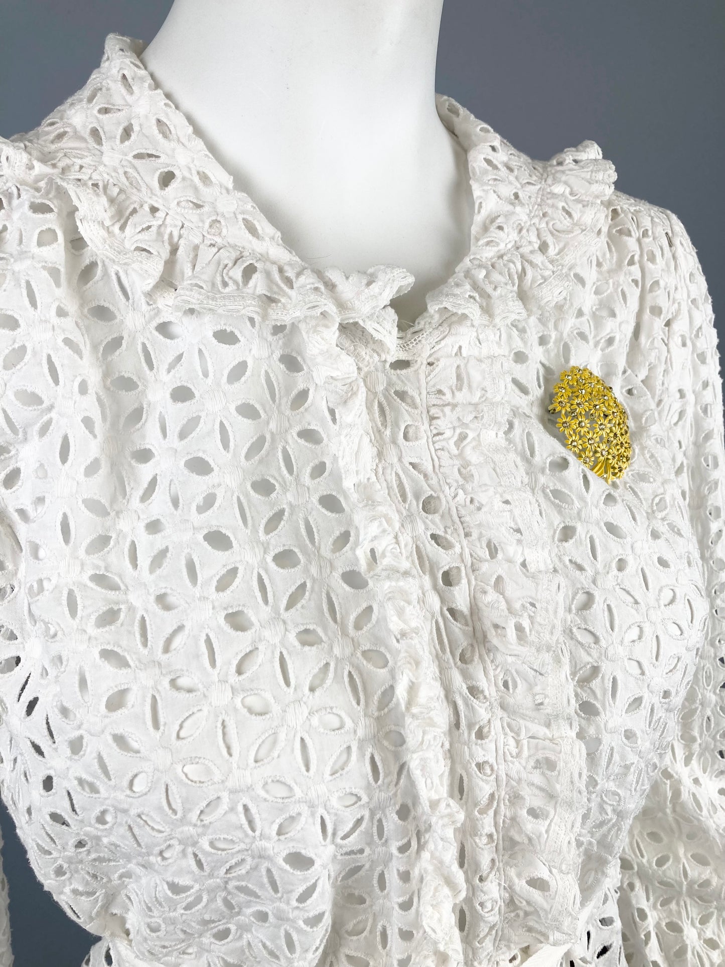 Anna Sui Cotton Eyelet Blouse, Size 4 (S)