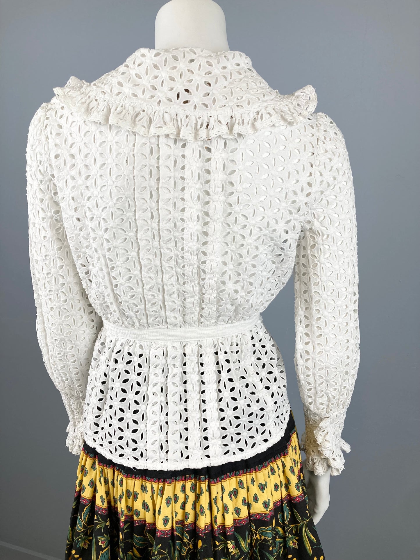 Anna Sui Cotton Eyelet Blouse, Size 4 (S)