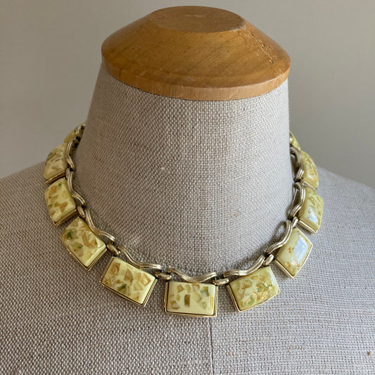 Midcentury Confetti Lucite Thermoset Choker Necklace