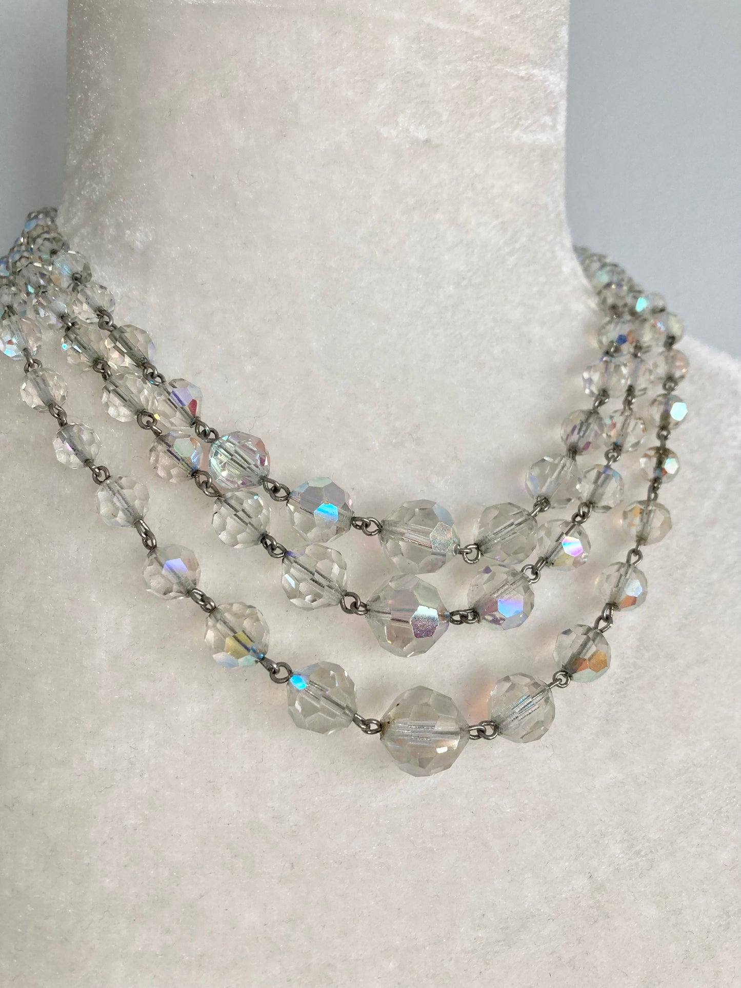 1950s Aurora-borealis Layered Crystal Necklace
