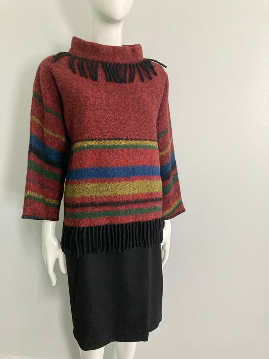 1960s Wool Blanket Sweater, Size M