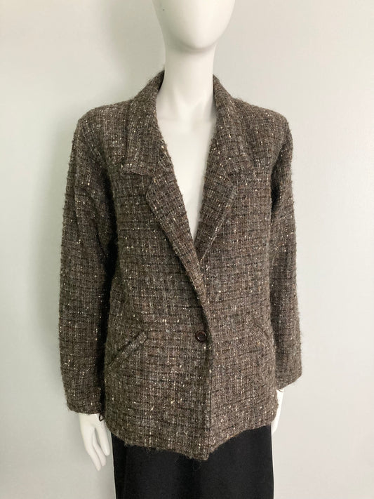 1980s Wool Tweed Blazer, Size M