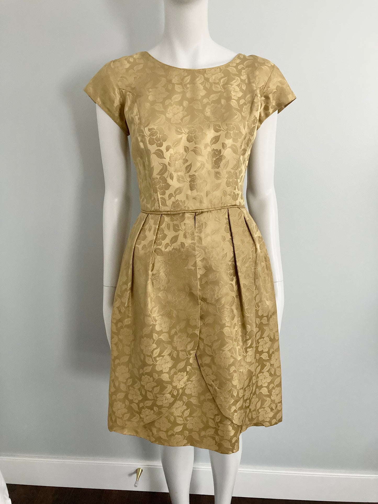 1950s Brocade Fit and Flare Dress, Size S