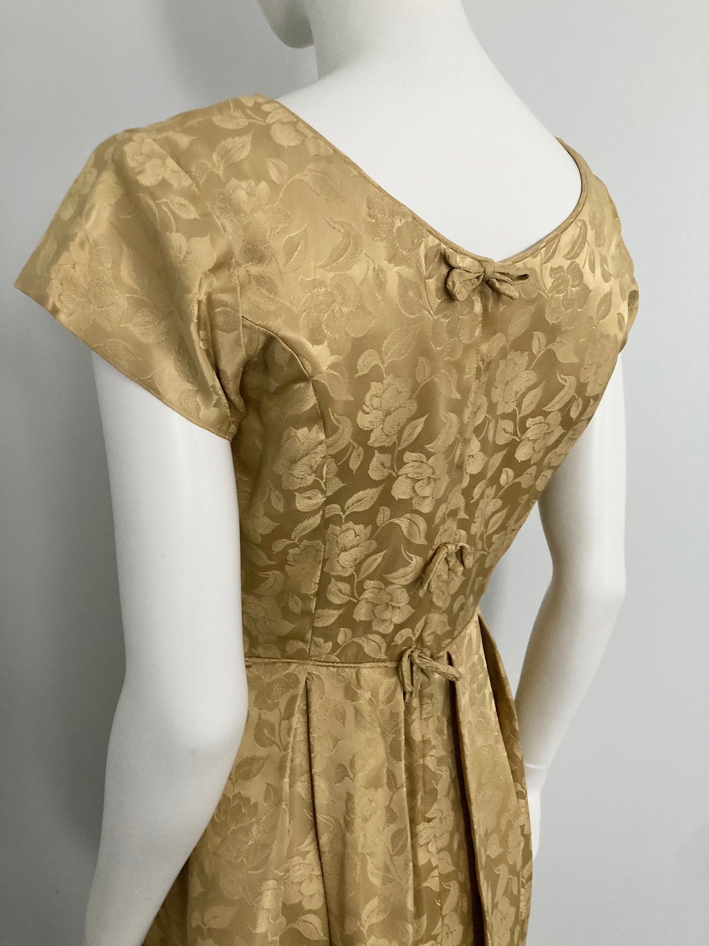 1950s Brocade Fit and Flare Dress, Size S