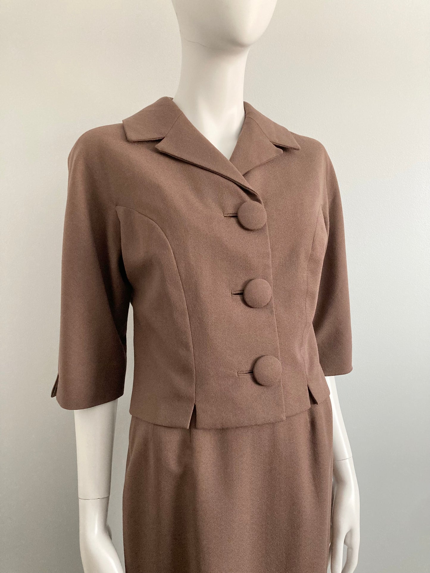 1950s Skirt Suit Set, Matching Jacket and Skirt, Size XS