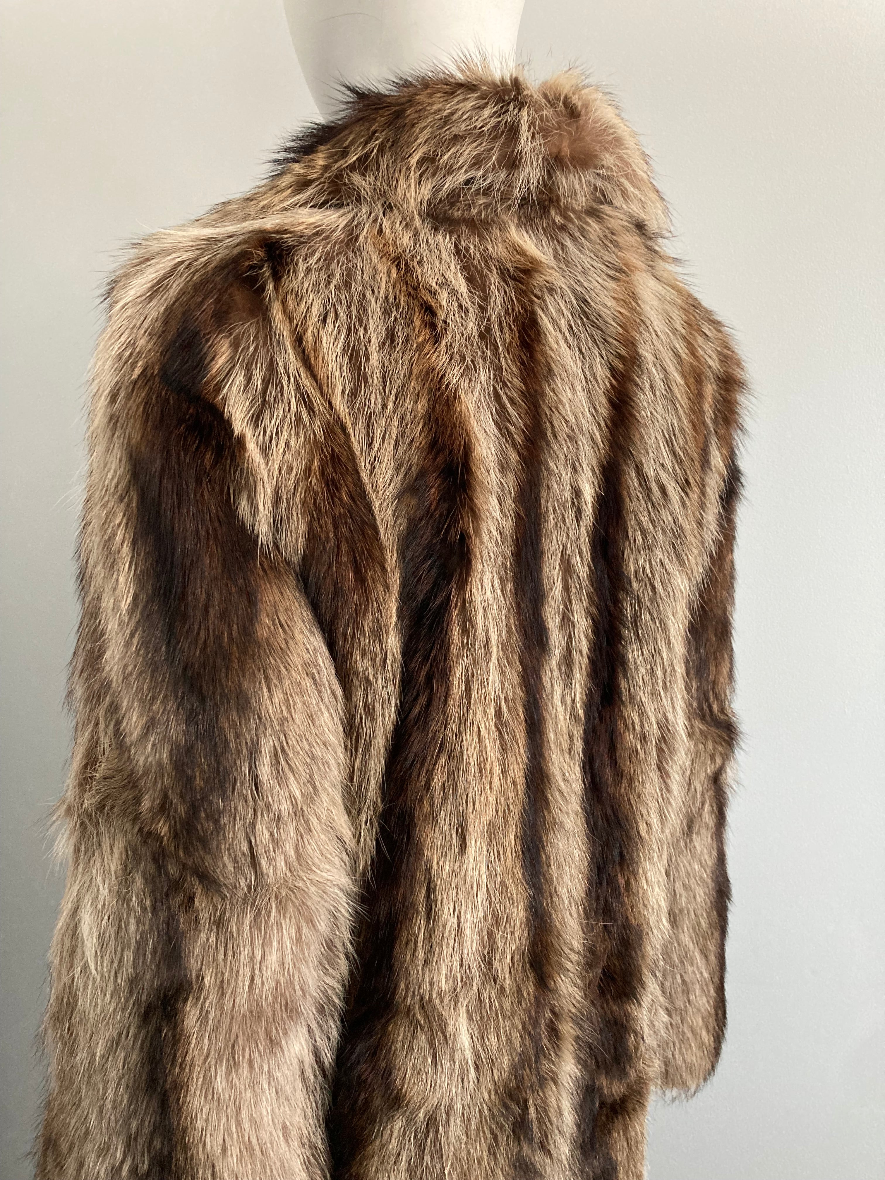 Full length raccoon clearance coat