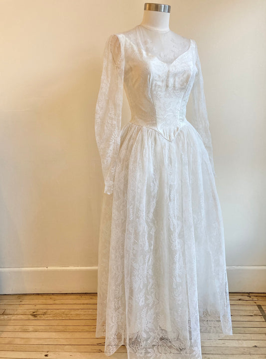 1950s "Joyce" Full Lace Gown, Size
