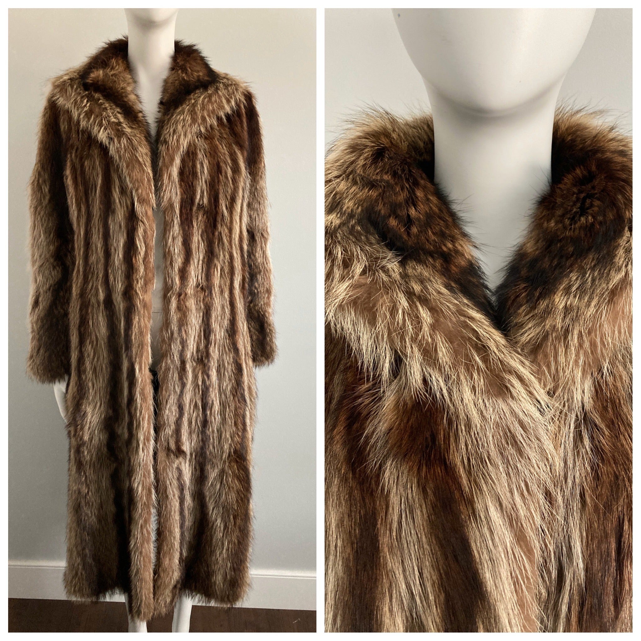 Full Length Raccoon Coat, Size M – Antiquaire Boutique