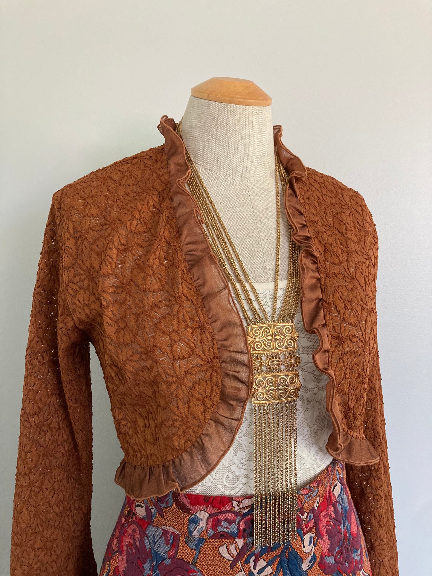 Lace Bolero with Bell Sleeves, Size M