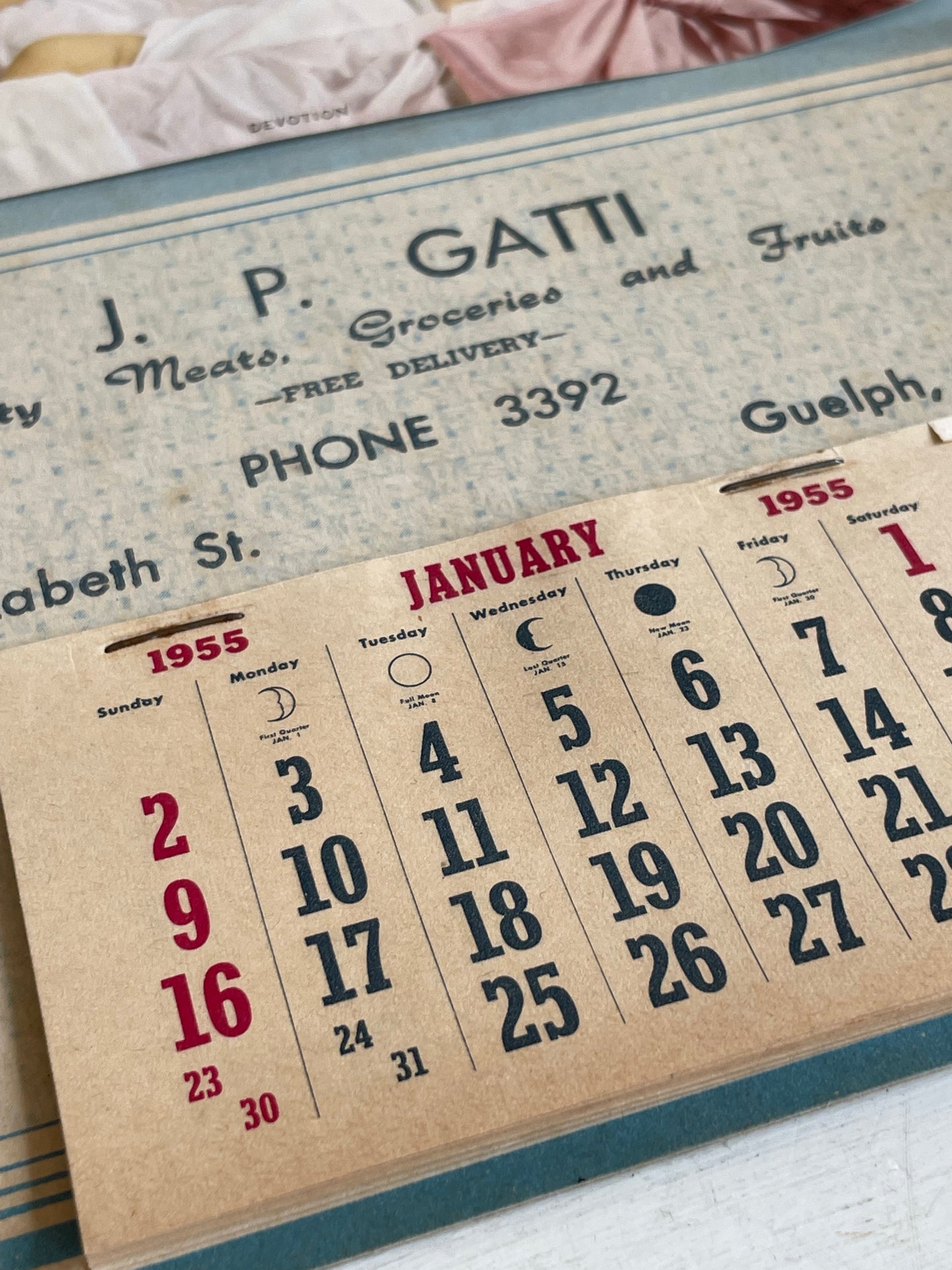 1955 Paper Wall Calendar
