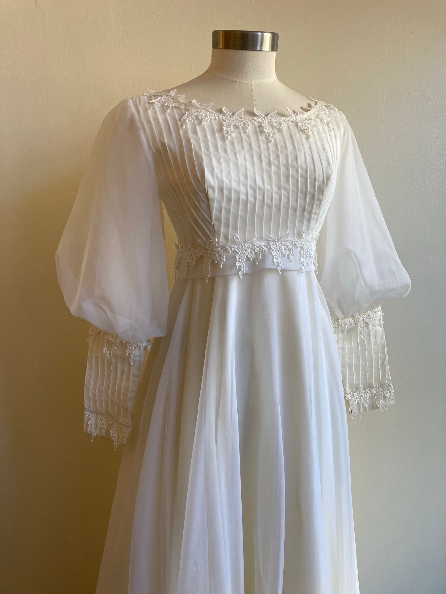 "Wisteria" ‘70s Boho Wedding Dress, Size S